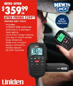 BCF Uniden X66+ Pack offer
