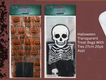 Halloween Transparent Treat Bags With Ties
