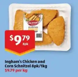 ALDI Ingham's Chicken and Corn Schnitzel offer