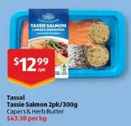 ALDI Tassal Tassie Salmon Capers & Herb Butter offer