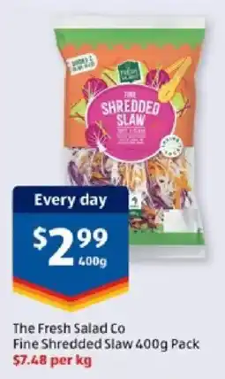 ALDI The Fresh Salad Co Fine Shredded Slaw offer