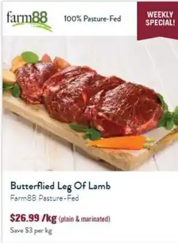 Tasman Butchers Butterflied Leg Of Lamb Farm88 Pasture-Fed offer