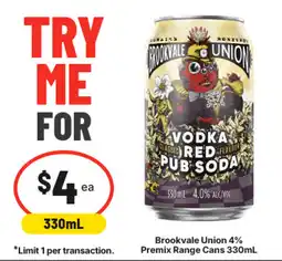 IGA Liquor Brookvale Union Vodka Red Pub Soda offer