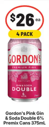 IGA Liquor Gordon's Pink Gin & Soda Double offer
