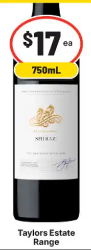IGA Liquor Taylors Estate Range Shiraz offer