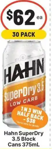 IGA Liquor Hahn SuperDry 3.5 Block offer