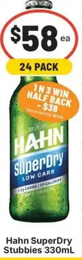IGA Liquor Hahn SuperDry Stubbies offer