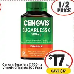 IGA Cenovis Sugarless C 500mg Vitamin C Tablets offer