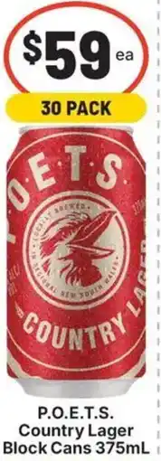 IGA Liquor P.O.E.T.S. Country Lager Block Cans offer