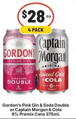 IGA Liquor Gordon's Pink Gin & Soda Double or Captain Morgan & Cola offer