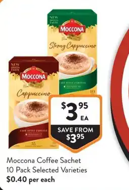 Foodworks Moccona Coffee Sachet 10 Pack Selected Varieties offer