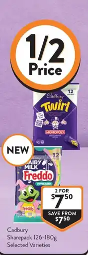 Foodworks Cadbury Sharepack Selected Varieties offer