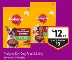 Foodworks Pedigree Dry Dog Food Selected Varieties offer