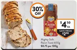 Foodworks Mighty Soft Raisin Toast offer
