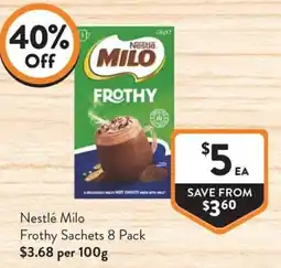 Foodworks Nestlé Milo Frothy Sachets offer