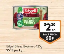 Foodworks Edgell Sliced Beetroot offer