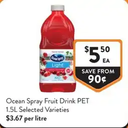 Foodworks Ocean Spray Fruit Drink PET offer