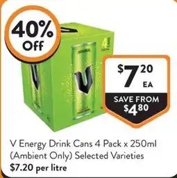 Foodworks V Energy Drink Cans offer