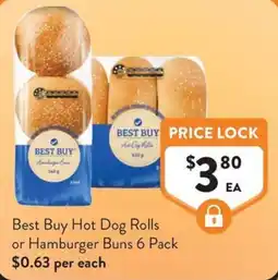 Foodworks Best Buy Hot Dog Rolls or Hamburger Buns offer
