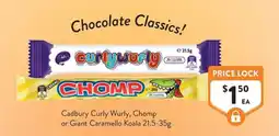 Foodworks Cadbury Curly Wurly, Chomp or Giant Caramello Koala offer