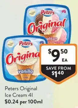 Foodworks Peters Original Ice Cream offer