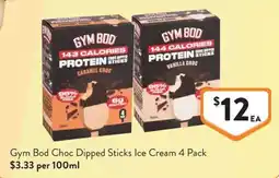 Foodworks Gym Bod Choc Dipped Sticks Ice Cream offer