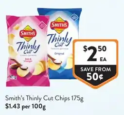 Foodworks Smith's Thinly Cut Chips offer