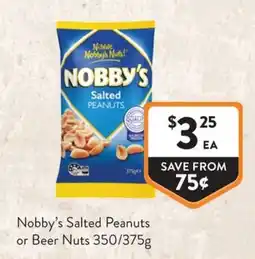 Foodworks Nobby's Salted Peanuts or Beer Nuts offer