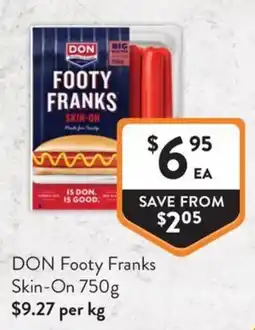 Foodworks DON Footy Franks Skin-On offer