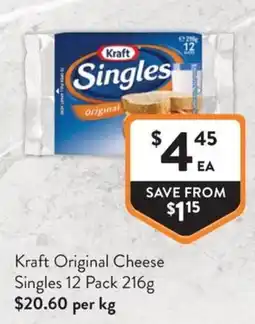 Foodworks Kraft Original Cheese Singles offer