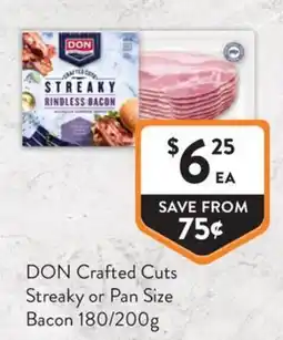 Foodworks DON Crafted Cuts Streaky or Pan Size Bacon offer