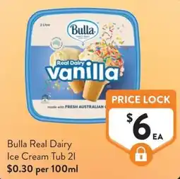 Foodworks Bulla Real Dairy Ice Cream Tub offer