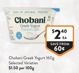 Foodworks Chobani Greek Yogurt offer