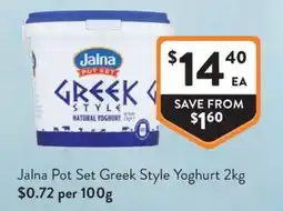 Foodworks Jalna Pot Set Greek Style Yoghurt offer