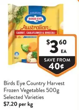 Foodworks Birds Eye Country Harvest Frozen Vegetables offer