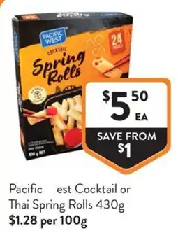Foodworks Pacific West Cocktail Spring Rolls offer