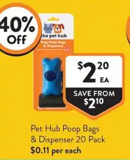 Foodworks Pet Hub Poop Bags & Dispenser offer