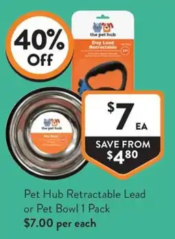 Foodworks Pet Hub Retractable Lead or Pet Bowl offer