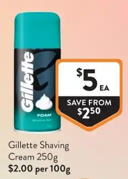 Foodworks Gillette Shaving Cream offer