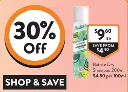 Foodworks Batiste Dry Shampoo offer
