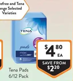 Foodworks Tena Pads offer