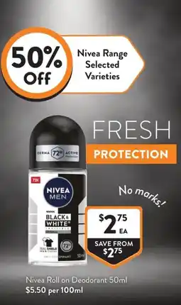Foodworks Nivea Men Roll on Deodorant offer