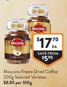 Foodworks Moccona Freeze Dried Coffee 200g Selected Varieties offer
