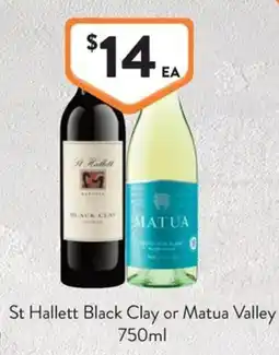 Foodworks St Hallett Black Clay or Matua Valley offer