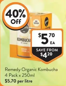 Foodworks Remedy Organic Kombucha offer