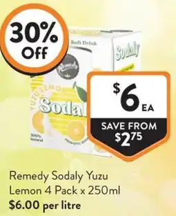 Foodworks Remedy Sodaly Yuzu Lemon offer