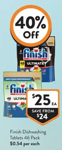 Foodworks Finish Dishwashing Tablets offer