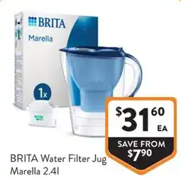 Foodworks BRITA Water Filter Jug Marella 2.4l offer
