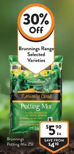 Foodworks Brunnings Potting Mix offer