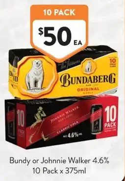 Foodworks Bundy or Johnnie Walker 4.6% offer